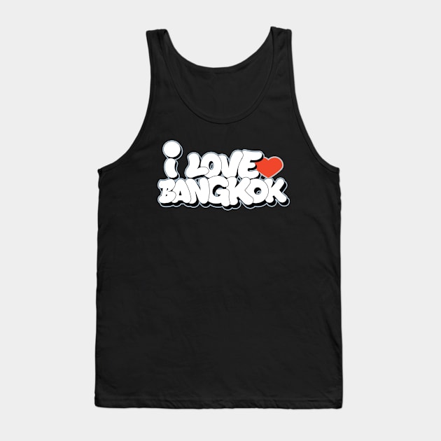 I love Bangkok graffiti letters style Tank Top by Love Wild Letters